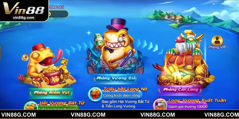 Bắn cá Long Thần cung cấp đủ phòng game với các cấp độ người chơi