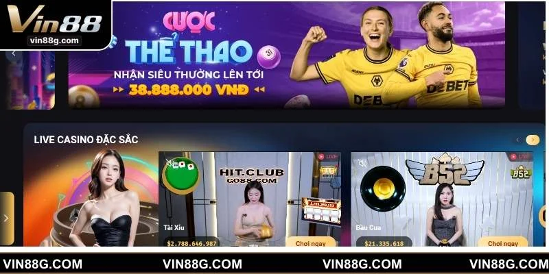 Giới thiệu tổng quan về sảnh cược thể thao VIN88