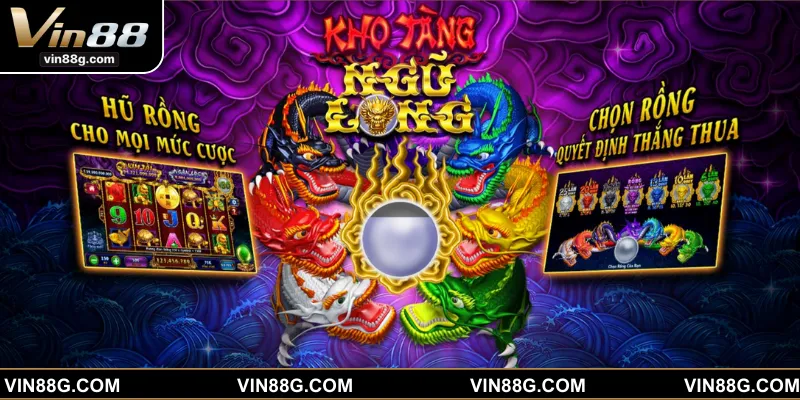 Kho Tàng Ngũ Long lấy hình ảnh chủ đạo 5 con rồng với 5 hệ khác nhau