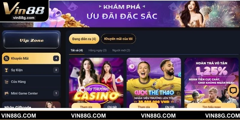 Top 6 khuyến mãi VIN88 hấp dẫn bạn nên trải nghiệm