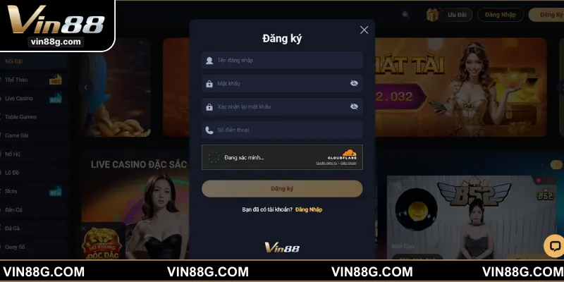 Trình tự thao tác tạo tài khoản trên website máy tính